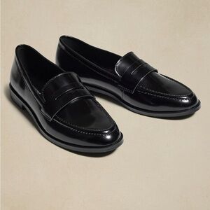 Brand new leather black loafers